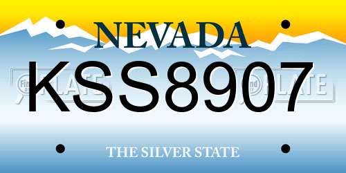 KSS8907 Nevada License Plate