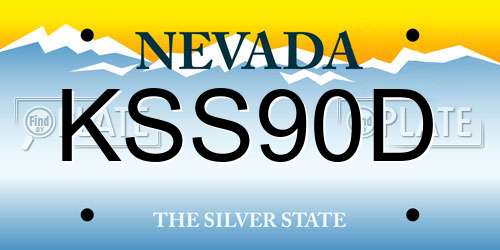 KSS90D Nevada License Plate