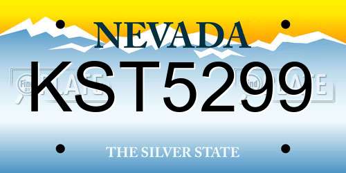 KST5299 Nevada License Plate