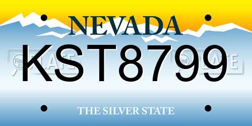 KST8799 Nevada License Plate