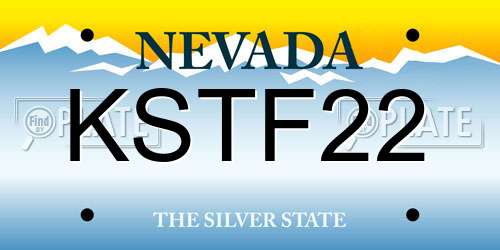 KSTF22 Nevada License Plate