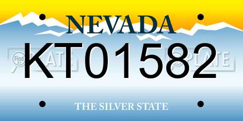 KT01582 Nevada License Plate