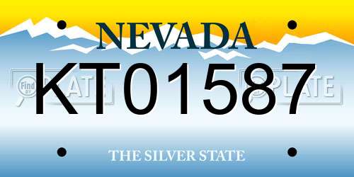 KT01587 Nevada License Plate