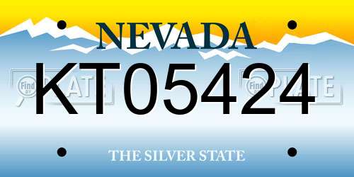 KT05424 Nevada License Plate