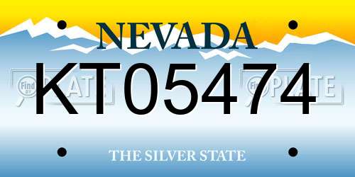 KT05474 Nevada License Plate