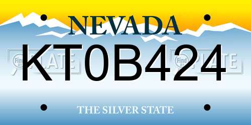 KT0B424 Nevada License Plate
