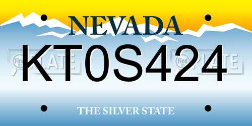 KT0S424 Nevada License Plate
