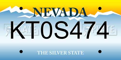 KT0S474 Nevada License Plate
