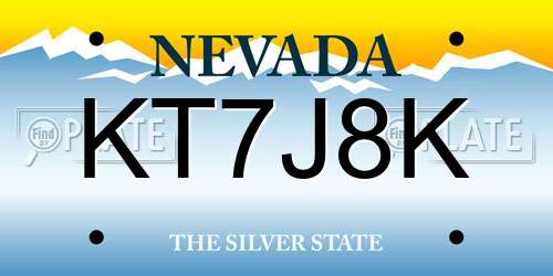 KT7J8K Nevada License Plate
