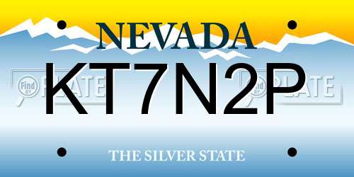 KT7N2P Nevada License Plate
