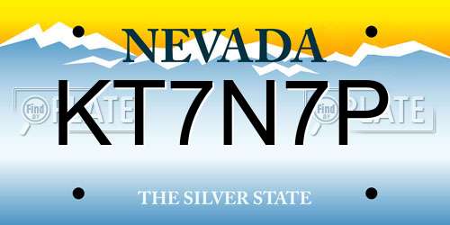 KT7N7P Nevada License Plate