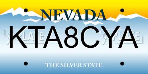 KTA8CYA Nevada License Plate