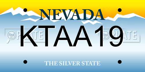 KTAA19 Nevada License Plate