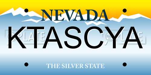 KTASCYA Nevada License Plate