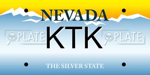 KTK Nevada License Plate