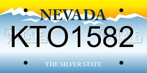 KTO1582 Nevada License Plate