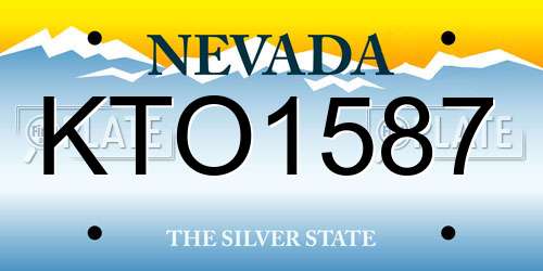 KTO1587 Nevada License Plate