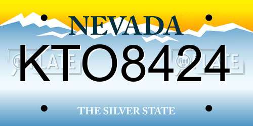 KTO8424 Nevada License Plate