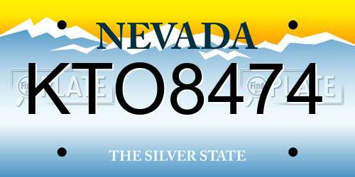 KTO8474 Nevada License Plate