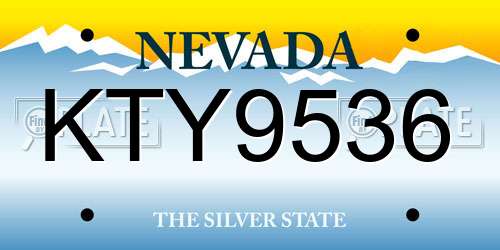 KTY9536 Nevada License Plate