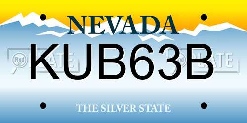 KUB63B Nevada License Plate