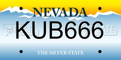 KUB666 Nevada License Plate