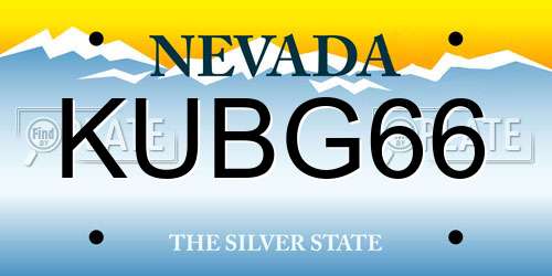 KUBG66 Nevada License Plate