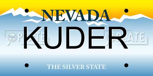 KUDER Nevada License Plate