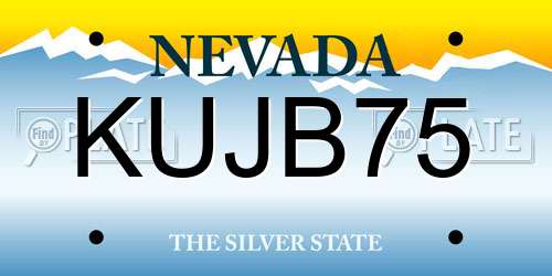 KUJB75 Nevada License Plate