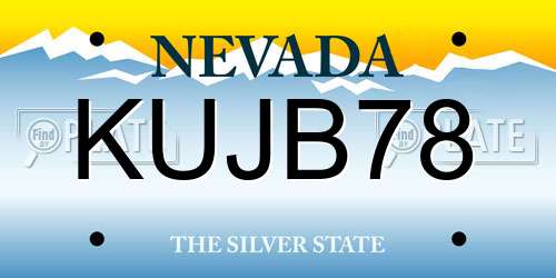 KUJB78 Nevada License Plate