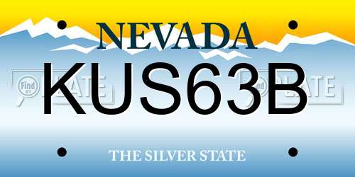 KUS63B Nevada License Plate