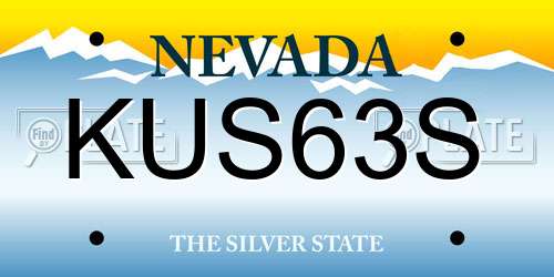 KUS63S Nevada License Plate