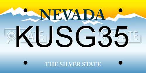 KUSG35 Nevada License Plate