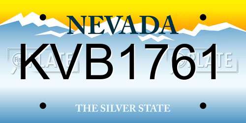 KVB1761 Nevada License Plate