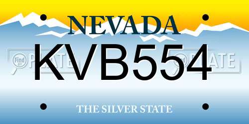 KVB554 Nevada License Plate