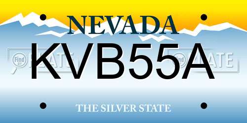 KVB55A Nevada License Plate