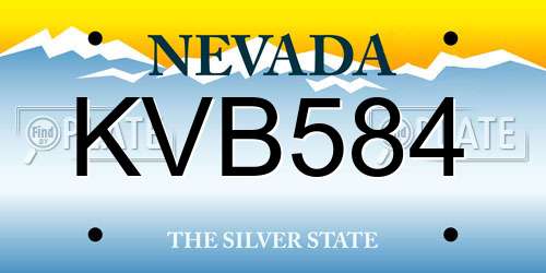 KVB584 Nevada License Plate