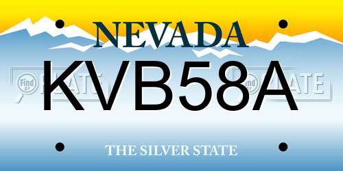 KVB58A Nevada License Plate