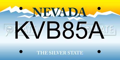 KVB85A Nevada License Plate