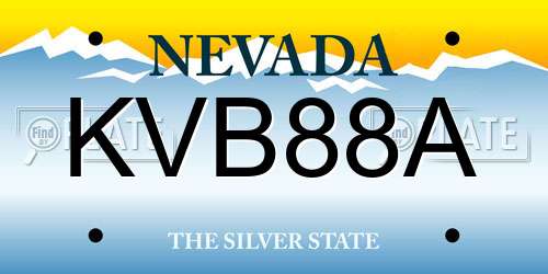 KVB88A Nevada License Plate