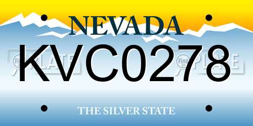 KVC0278 Nevada License Plate