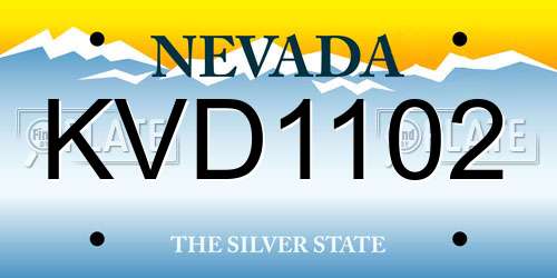 KVD1102 Nevada License Plate
