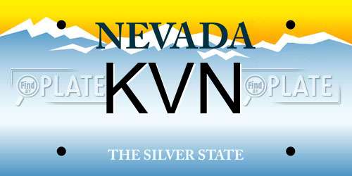 KVN Nevada License Plate