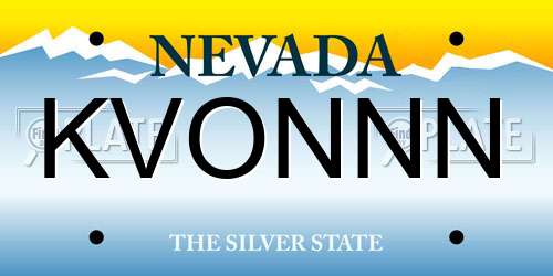 KVONNN Nevada License Plate