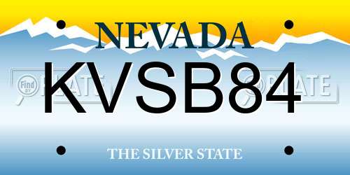 KVSB84 Nevada License Plate