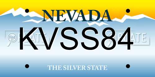 KVSS84 Nevada License Plate