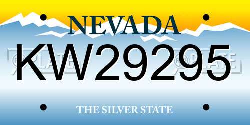 KW29295 Nevada License Plate