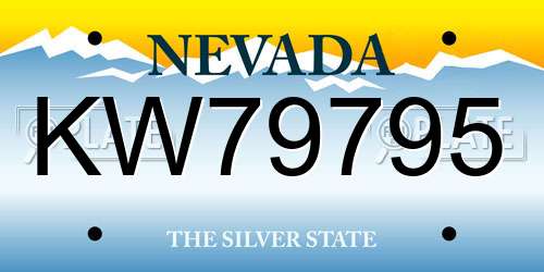 KW79795 Nevada License Plate