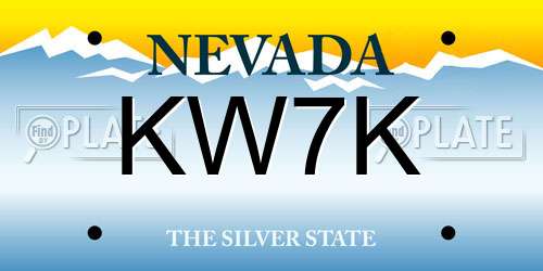 KW7K Nevada License Plate