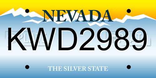 KWD2989 Nevada License Plate